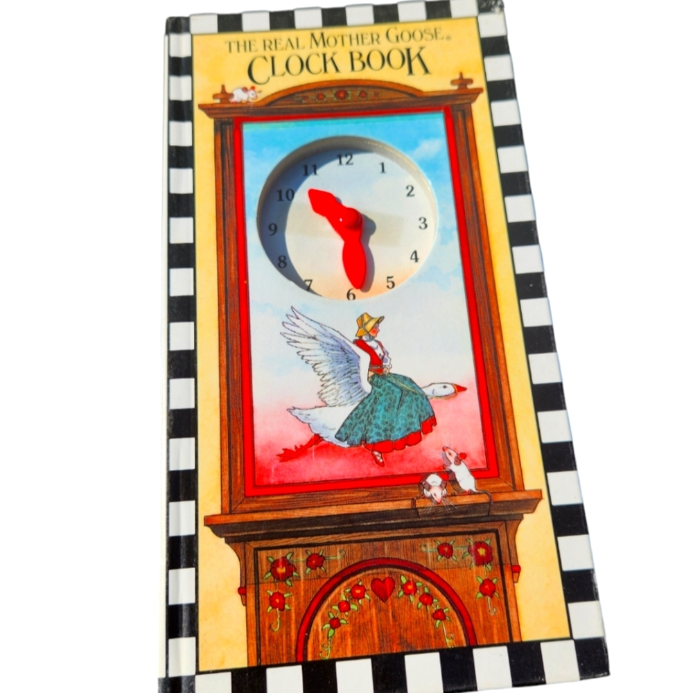 Vintage 80s Real Mother Goose Clock hardcover book